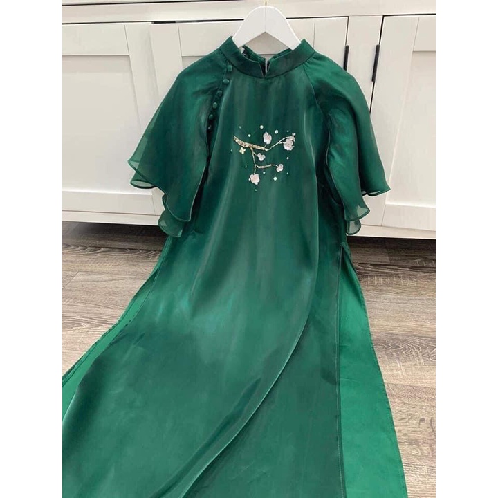 , Áo Dài  Cách Tân Voon Tơ Óng  4 Tà May Sẵn