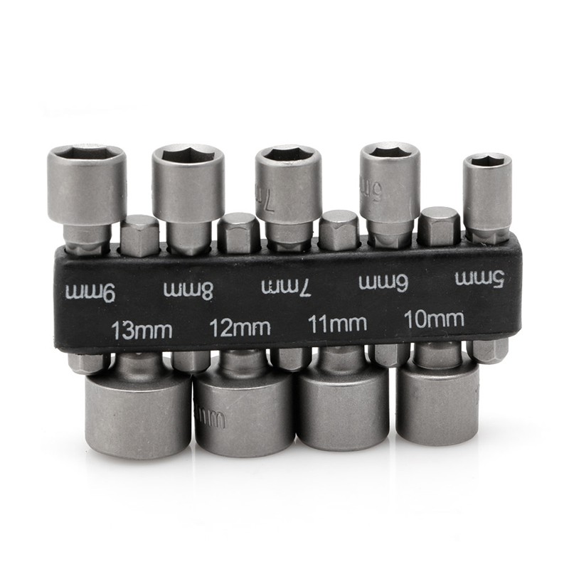 Set 9 ngàm gắn mũi khoan 1/4&quot; 5-13mm cao cấp tiện dụng