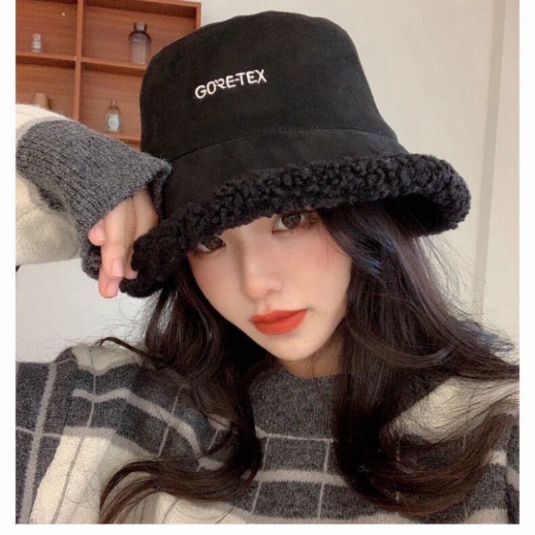 Mũ Da Lộn Lông Cừu 2 mặt lót nỉ và lót lông đội cả 2 mặt kiểu dáng mũ tai bèo