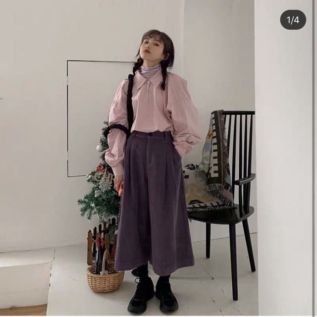 (Ảnh thật) Set Áo+Quần Babydoll xanh pastel cổ yếm tay dài lưng chun 2 lớp mặc đi chơi,đi học,du lịch S039