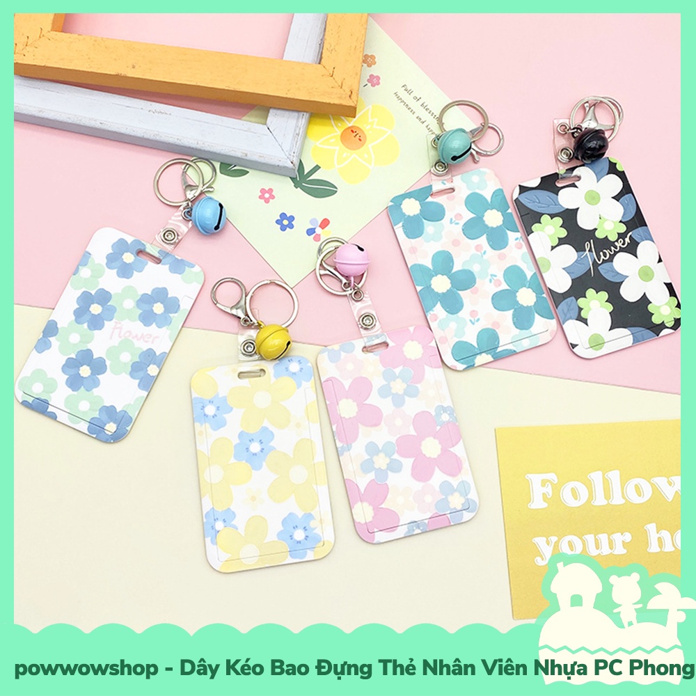 [Sẵn VN - Hỏa Tốc] Dây Kéo Bao Đựng Thẻ Nhân Viên Nhựa PC Phong Cách Pattel Vintage Thousand Flowers