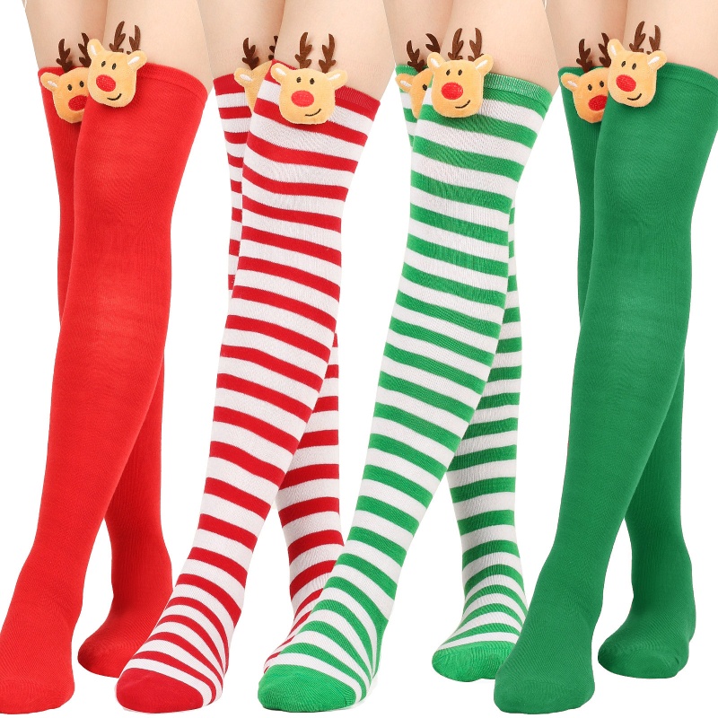 Tất Dài Qua Gối Họa Tiết Giáng Sinh 3D Cho Nữ