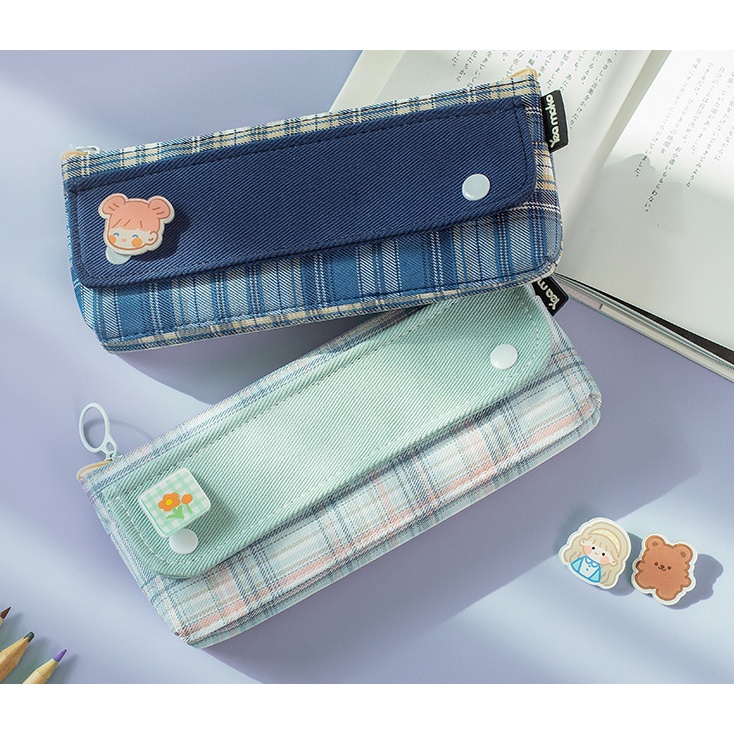 Hộp Bút Bằng Vải Canvas Màu Sắc - Bóp Viết Đa Năng