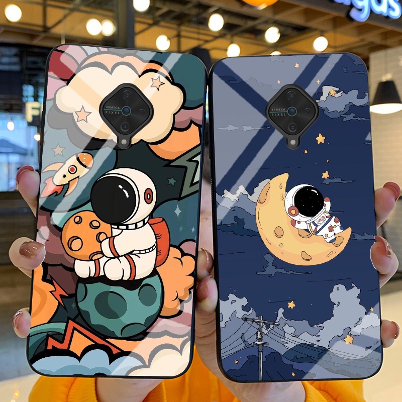 Ốp Lưng VIVO S1 PRO, S1  Ốp kính bóng cao cấp Phi Hành Gia
