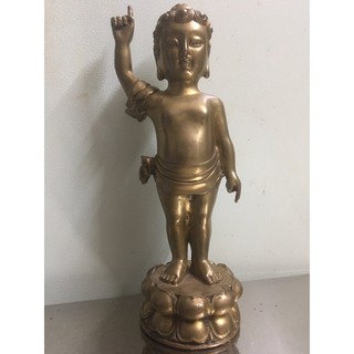 Tượng phật đản sanh - tượng đồng size 26 cm