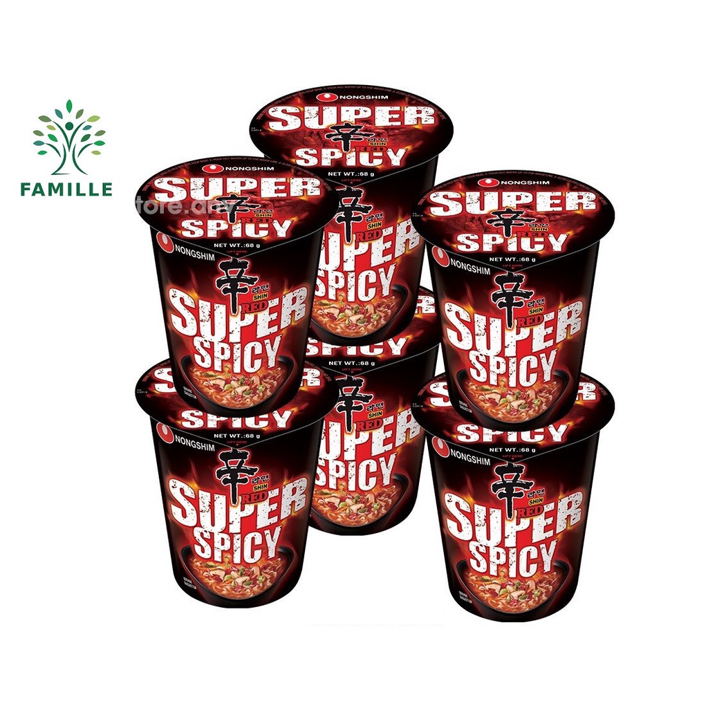 Combo 6 Ly Mì Nongshim Super Spicy Siêu Cay - Hàn Quốc