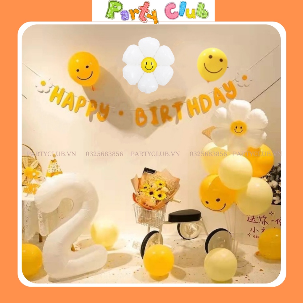 Set bóng trang trí sinh nhật cho bé màu vàng mẫu mới