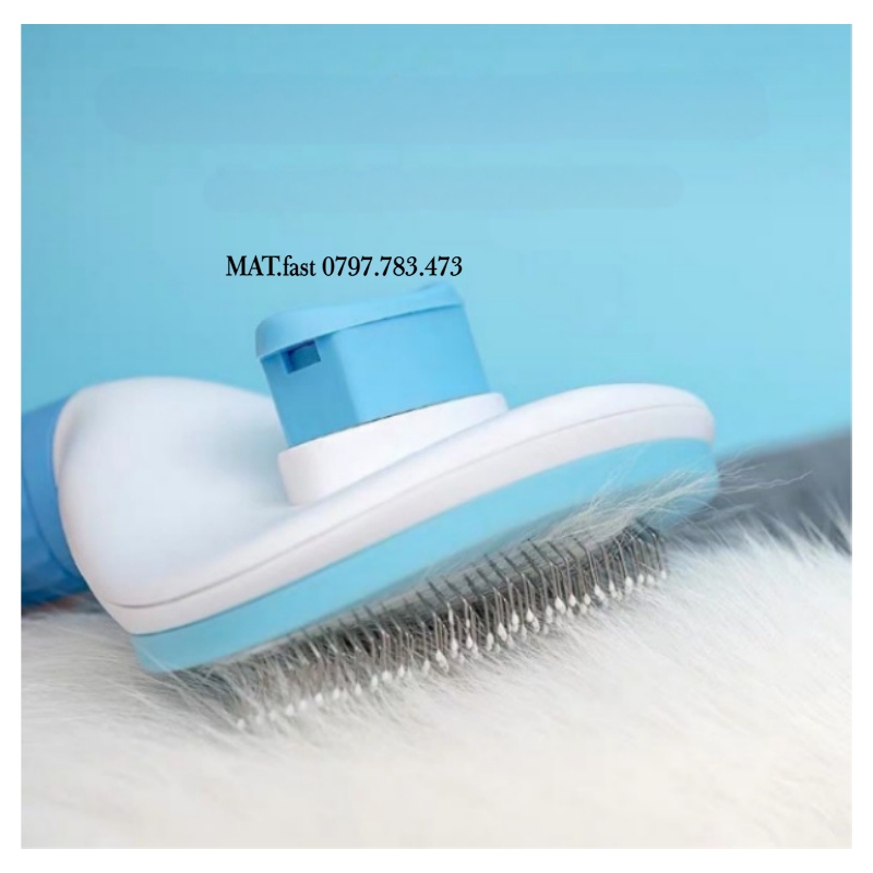 Lược Chải Lông Chó Mèo Có Nút Bấm Dễ Dàng Loại Bỏ Lông Sau Chải Tay Cầm Làm Bằng Silicon Dễ Dàng Gỡ Rối Lông Thực Phẩm