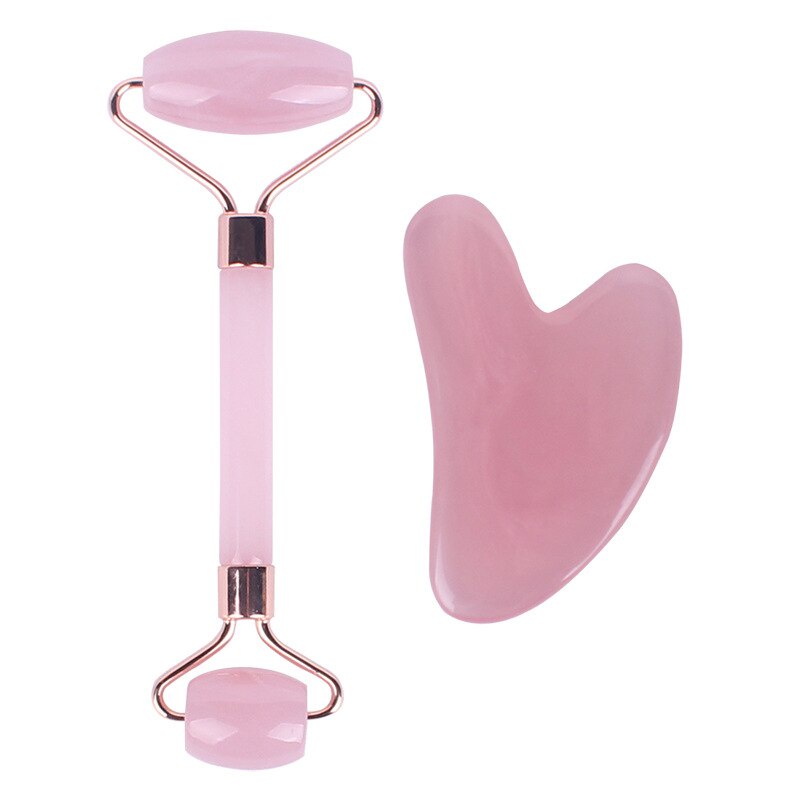 Bộ 2 dụng cụ massage da mặt gồm con lăn và tấm cạo bằng nhựa resin làm mờ nếp nhăn nâng cơ mặt