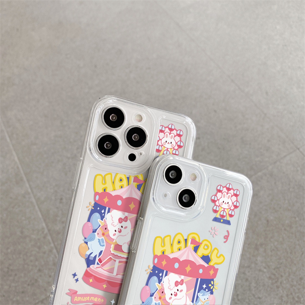 Ốp Điện Thoại Chống Sốc Họa Tiết Thỏ Cho IPhone 11 13 12 X XS Pro Max XR 12 13