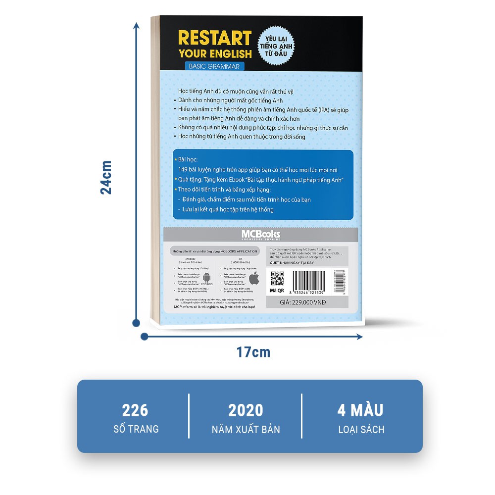 Sách - Restart Your English - Basic Grammar - Yêu Lại Tiếng Anh Từ Đầu - Học Kèm App Online