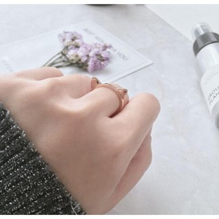 Nhẫn Titan Nữ Tai Mèo Màu Vàng Hồng Phong Cách Hàn Quốc Không Đen Không Gỉ TT 0647 Bilyshop