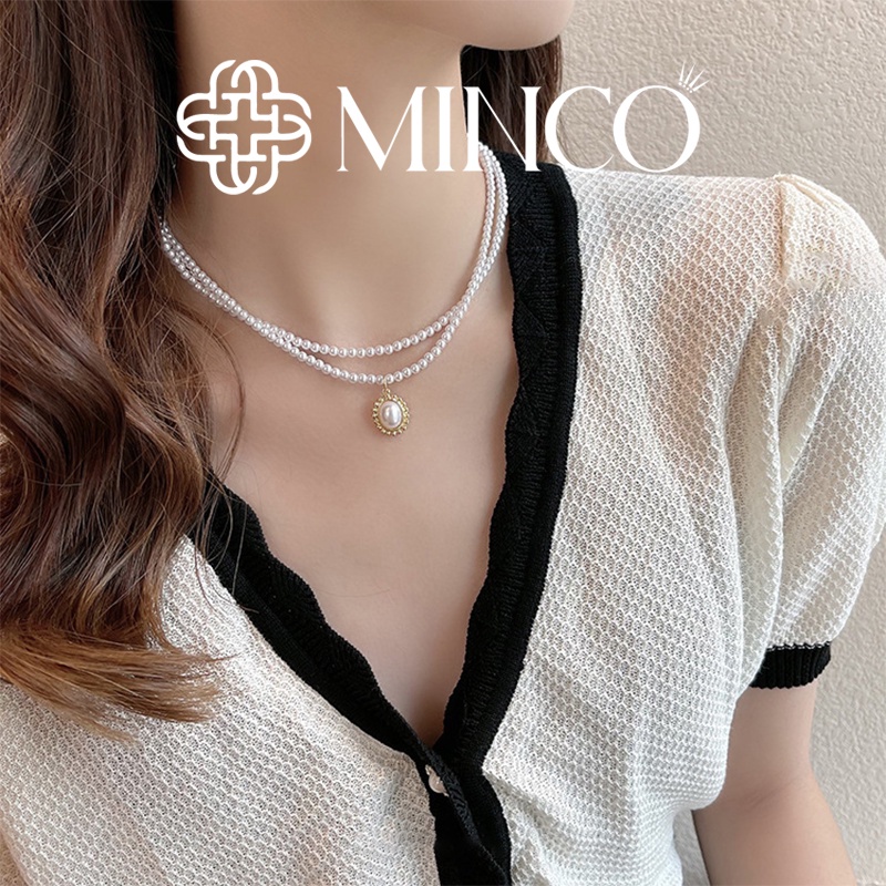 Dây chuyền nữ ngọc trai nhân tạo Minco Accessories phong cách sang chảnh DT138