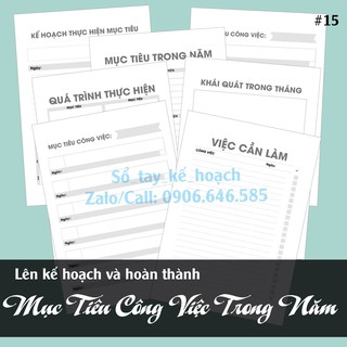 💖Sổ ghi chép công việc 💖 Sổ tay lập kế hoạch mục tiêu và theo dõi quá trình thực hiện mục tiêu trong năm khổ B5 (17,6