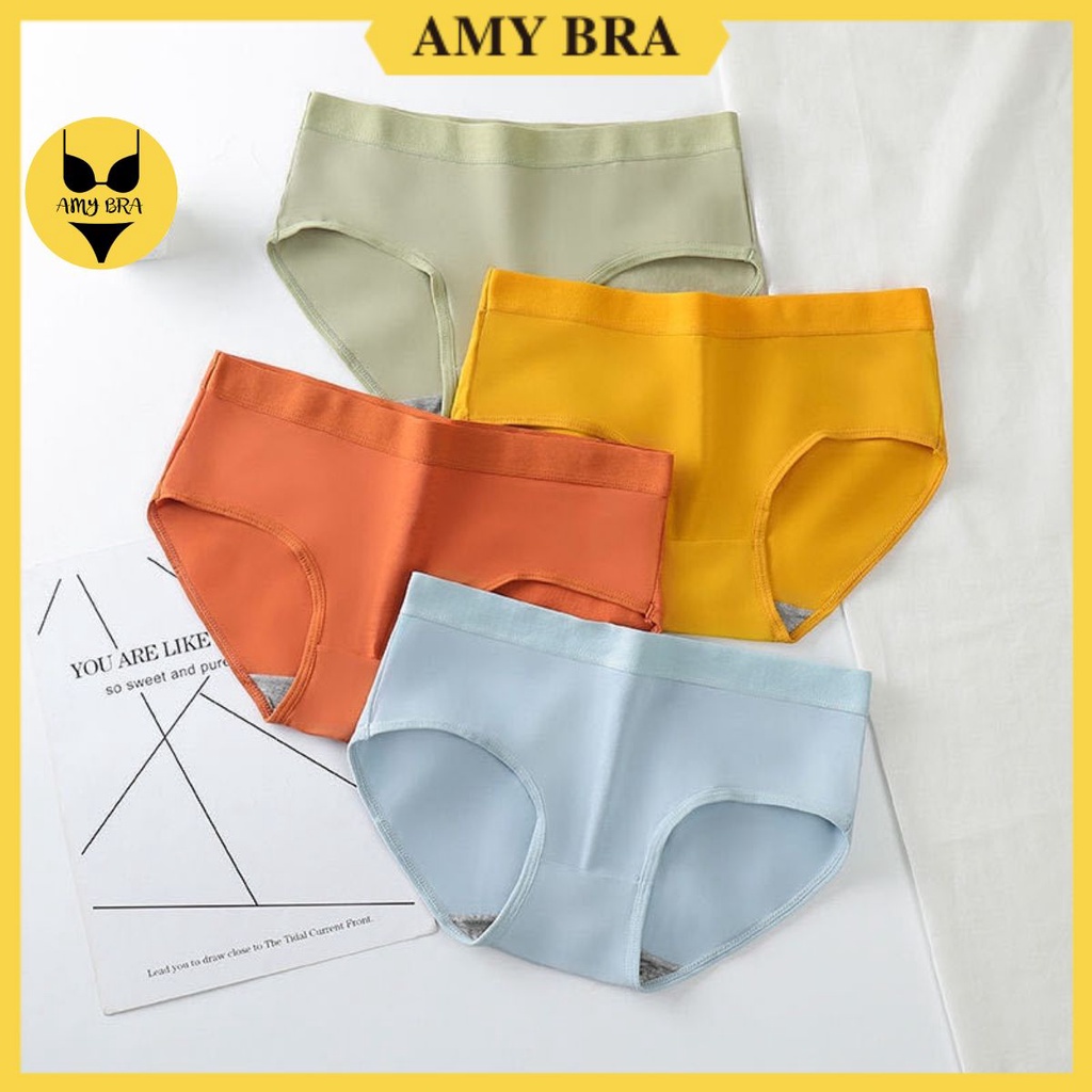 Quần Lót Nữ Cao Cấp - Quần Lót Cotton Thun Co Dãn Chất Dày Dặn AMYBRA LA06