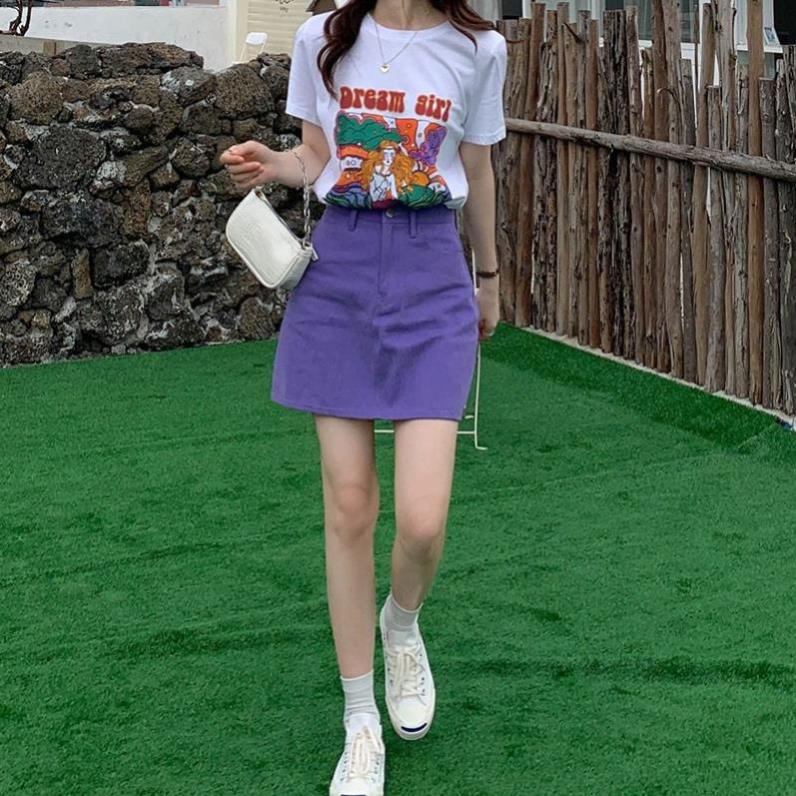 Chân váy jean Lưng Cao Dáng Chữ A Phong Cách Hàn Quốc | BigBuy360 - bigbuy360.vn