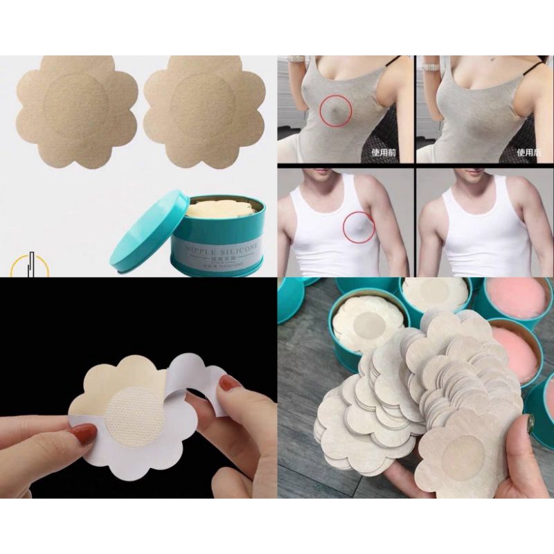 Hộp 60 Miếng Dán Ngực, Dán Ti Giấy Cao Cấp, Đi Biển Thoải Mái, Nhỏ Gọn, Tiện Lợi, Thay Áo Ngực