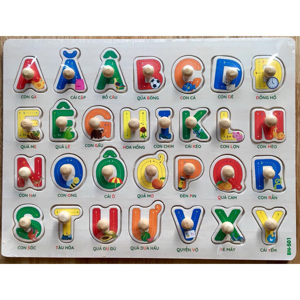 BẢNG CHỮ CÁI TIẾNG VIỆT CÓ NÚM CHO BÉ