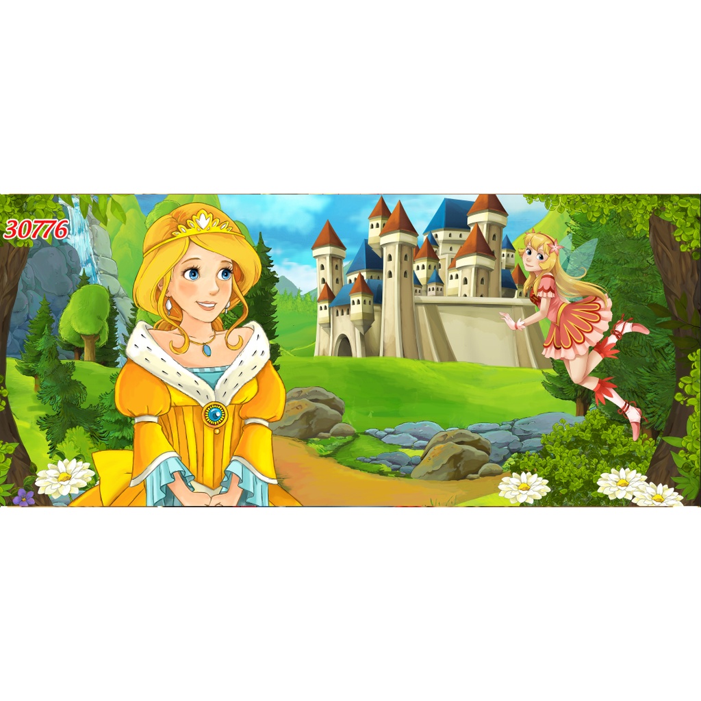 Tranh 3D Dán Tường Phòng Trẻ Em Nhiều Chủ Đề Ngôi làng trẻ thơ, gia đình dê, lợn, nông trại vui vẻ