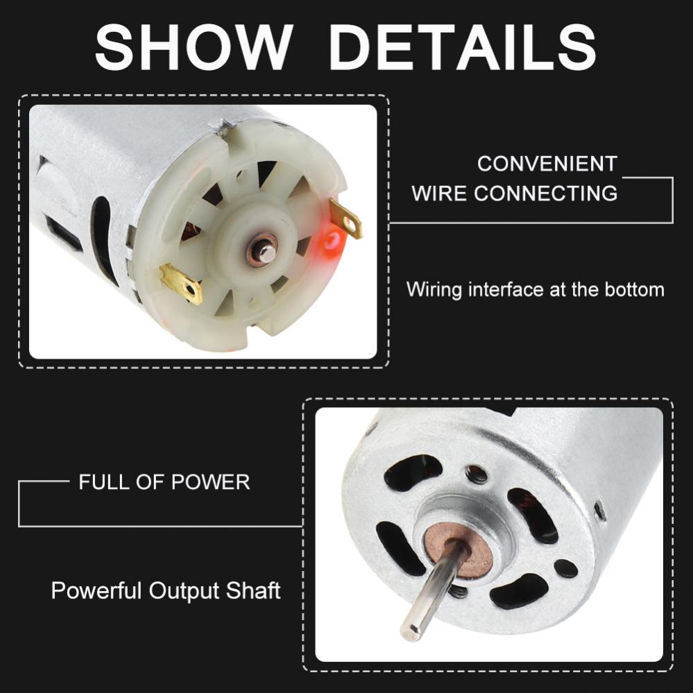 Động cơ quạt cỡ nhỏ R380 6V-24V DC 24000RPM bằng thép không gỉ dành cho máy sấy tóc tại nhà