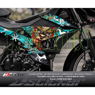 Tem rời Satria xe đen - mẫu Daruma xanh ngọc siêu hot 2021