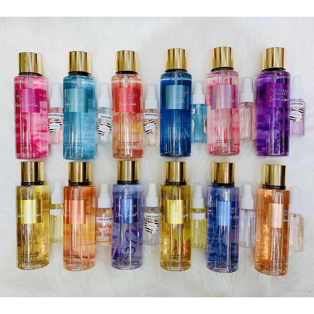 TRIAL SIZE - ĐỦ MÙI Xịt Thơm Toàn Thân Victoria's Secret Body Mist 10ml