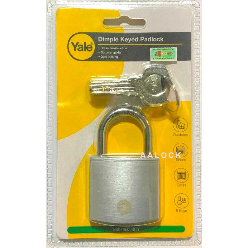 Ổ khóa bấm Yale Y120DB/50/127- chìa vi tính- khóa treo cao cấp của Mỹ- NPP AALock