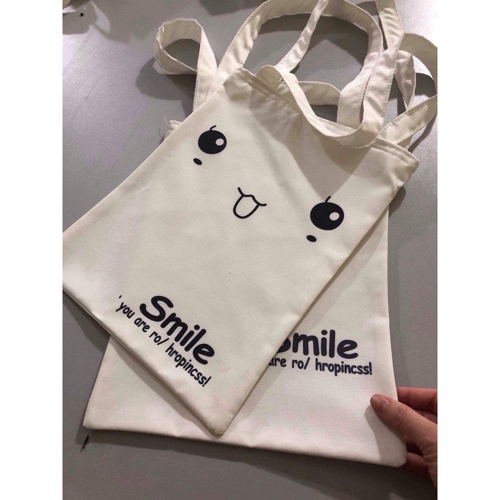 [Túi tote] Túi vải mắt môi Smile DTR0419