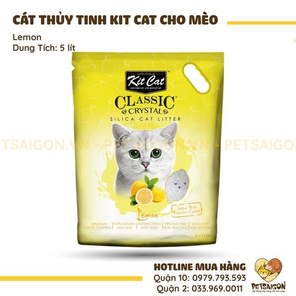 CÁT VỆ SINH KITCAT THUỶ TINH CHO MÈO - 5L~ 2.4KG