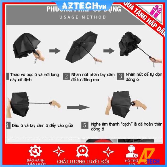 Dù che mưa tự động gấp mở 2 chiều thông minh, hàng cao cấp siêu dày loại 1, siêu bền