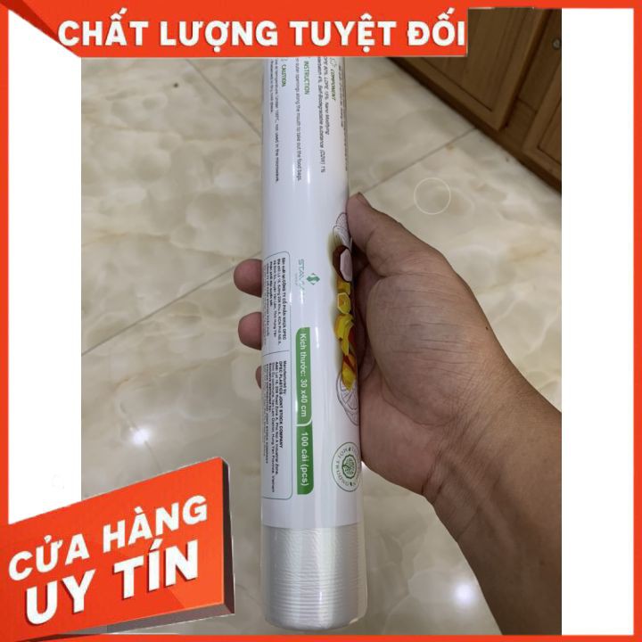 Túi đựng thực phẩm sinh học tự hủy ECO KT 17*28 cuộn 100 túi