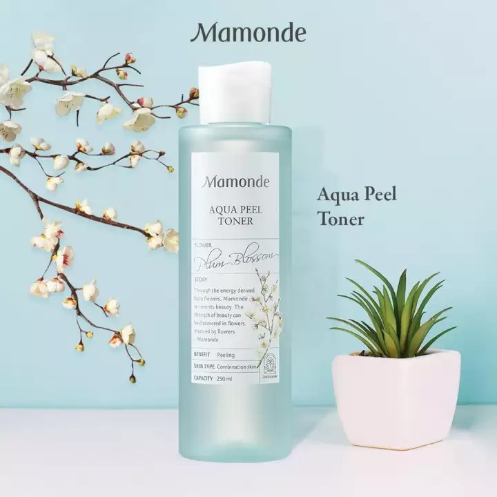 Nước Hoa Hồng Cấp Nước,Tẩy Da Chết,Ngừa Mụn Mamonde Aqua Peel Toner 250ml #Plum Blossom