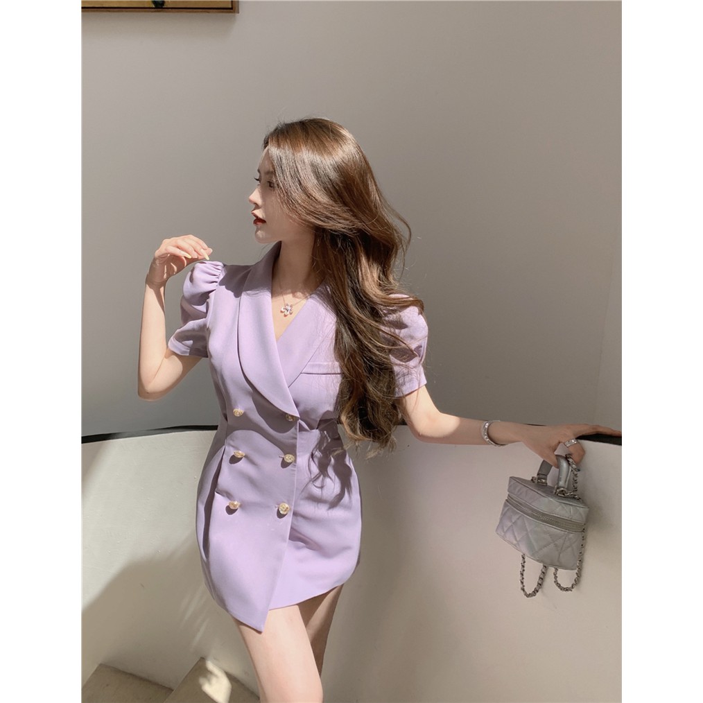 Đầm suông ulzzang tay phồng nữ