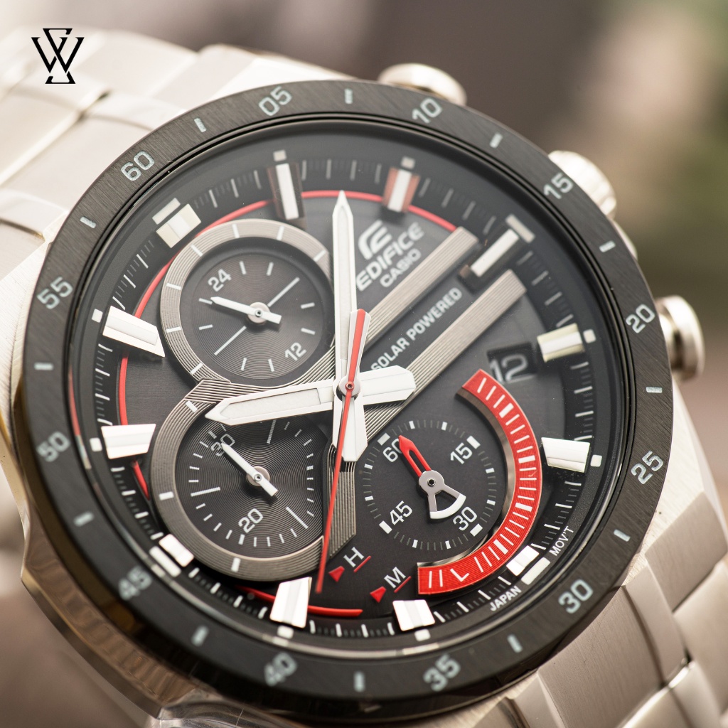 Đồng Hồ Năng Lượng Mặt Trời Nam Casio Edifice WATCHSTORE EQS-920DB-1AVUDF, Kính Khoáng 47.5mm, Dây Kim Loại, Vỏ Thép