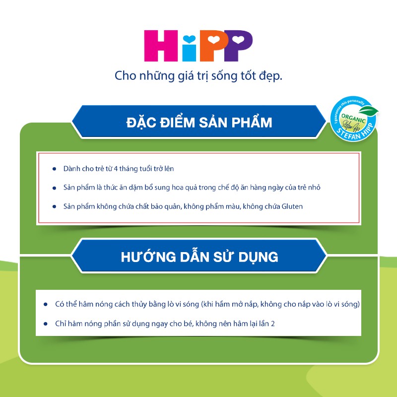 Dinh dưỡng đóng lọ ăn dặm Đào Chuối HiPP Organic 125g