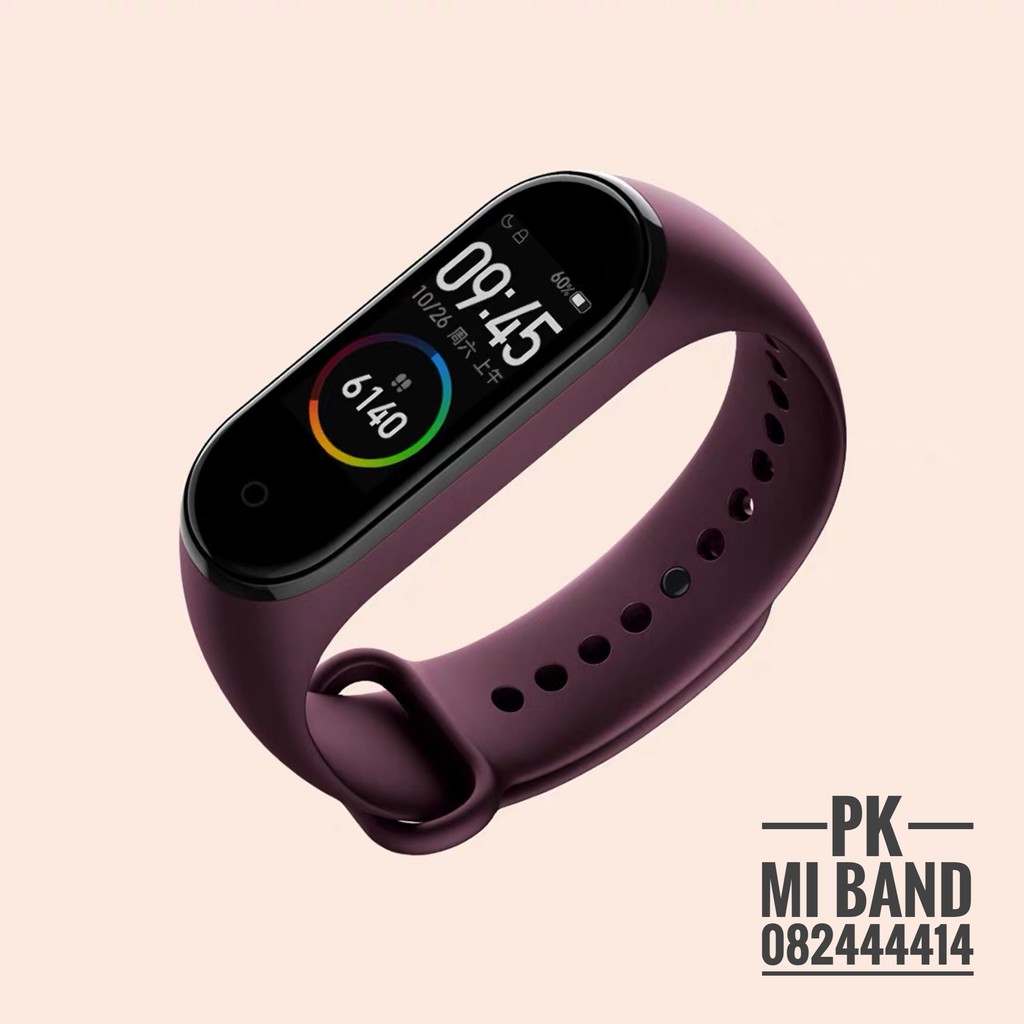 Combo dây đeo Mi Band 4 màu Đỏ Rượu Vang+ Miếng dán màn hình cao cấp