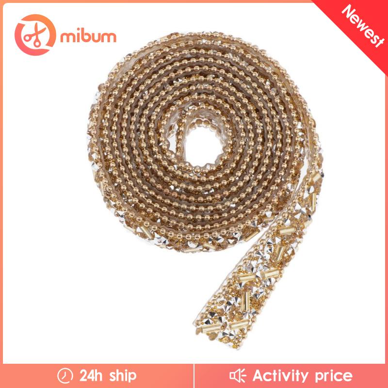 Cuộn Dây Ruy Băng Đính Đá Pha Lê Dài 1 Yard 1.5cm Dùng Trang Trí Quần Áo