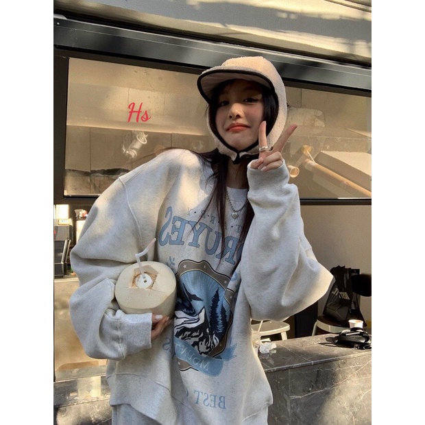 Bộ Nỉ Dài Tay Mountain 🦋 Set Áo Thun Kèm Quần Jogger Unisex 🦋