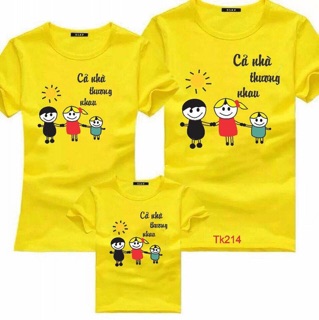 Áo gia đình cotton cổ tròn