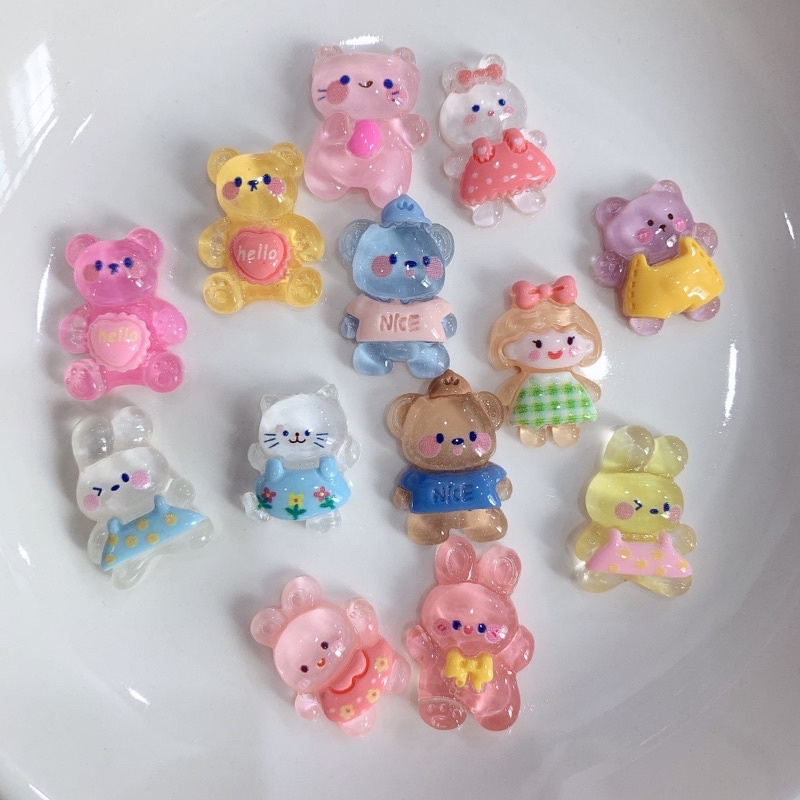 Charm slime/ Dụng Cụ Charm Trang Trí Hình ảnh Sinh động Trong veo - 01 Cái