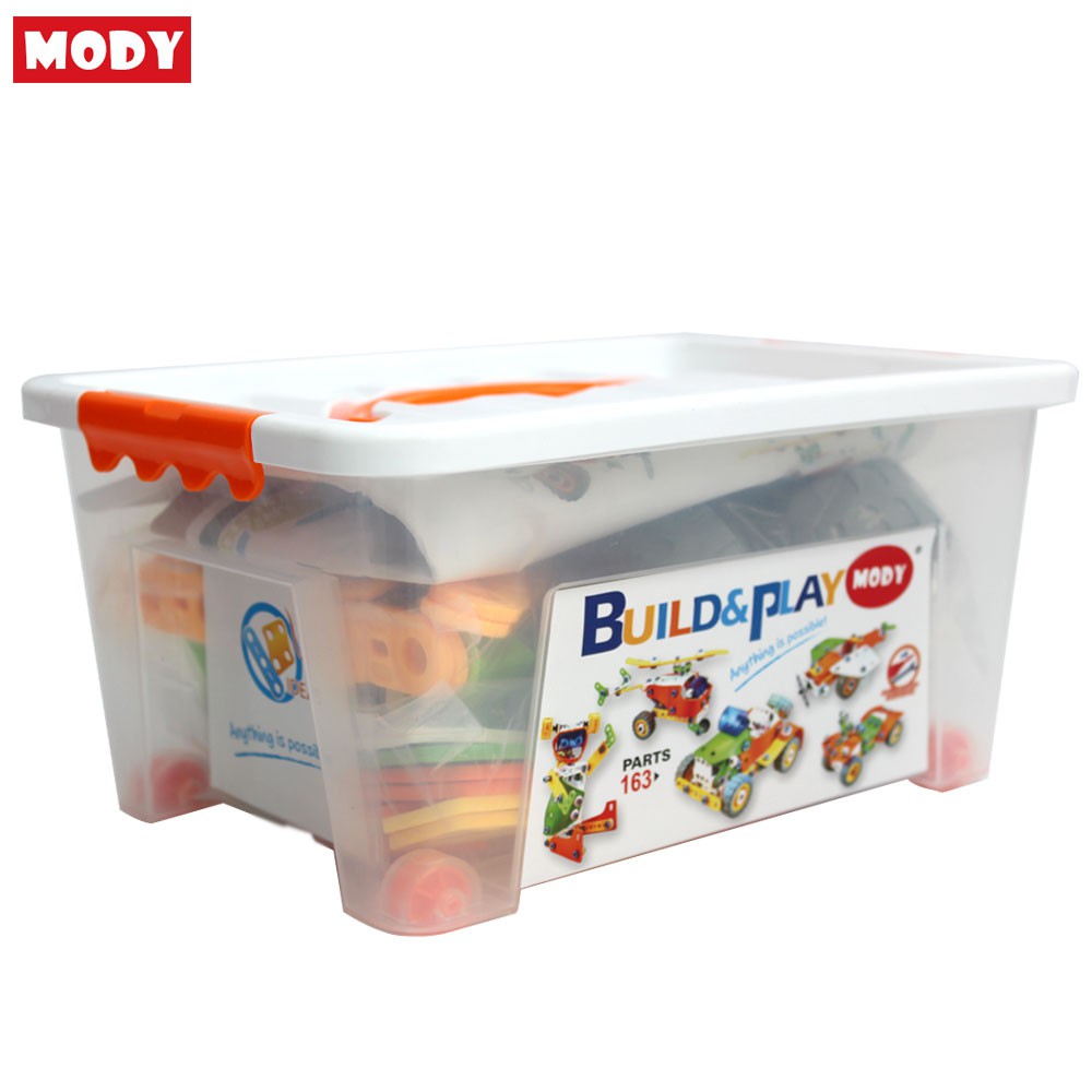 Bộ đồ chơi trẻ em xây dựng và lắp ráp giáo dục STEAM 163 chi tiết Mody M91751 – Tặng kèm hộp đựng bánh xe