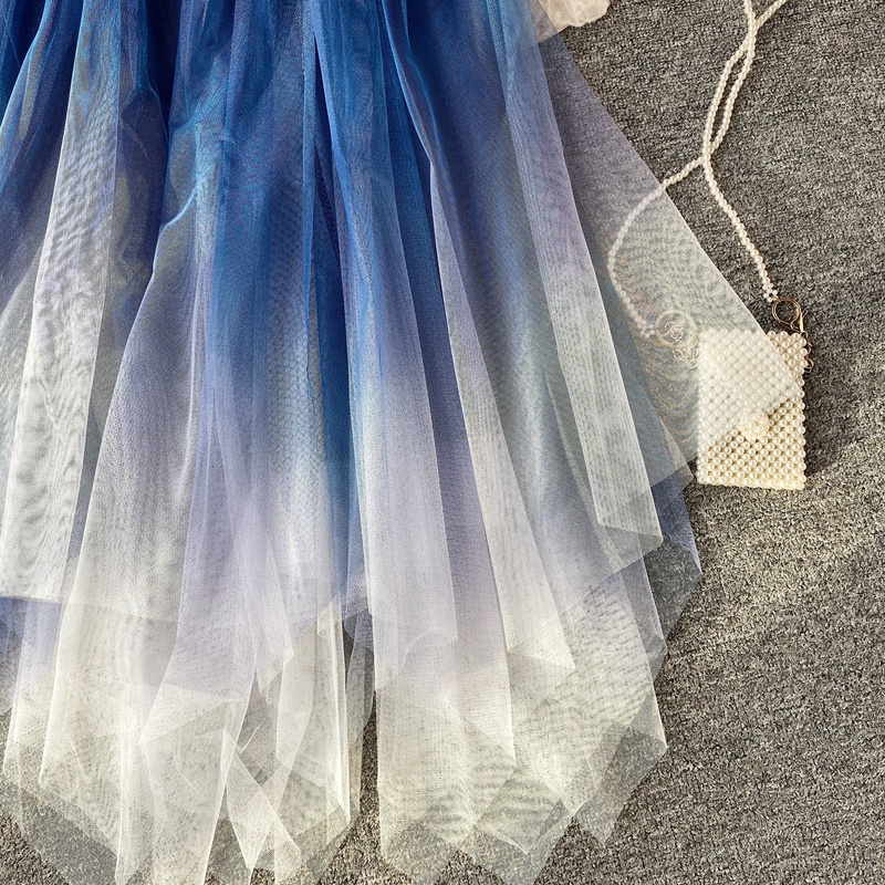 Chân váy Lưới Midi Tubu Nữ Loang Màu Độc Đáo