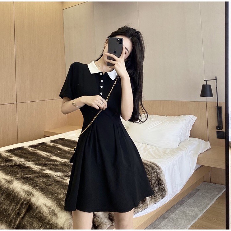 Váy Polo Nữ SANJOLI Dáng Suông Cao Cấp Đầm Thun Ôm Body Đi Dự Tiệc Cưới Công Sở Đi Chơi Hàn Quốc Sang Trọng VD037 | BigBuy360 - bigbuy360.vn