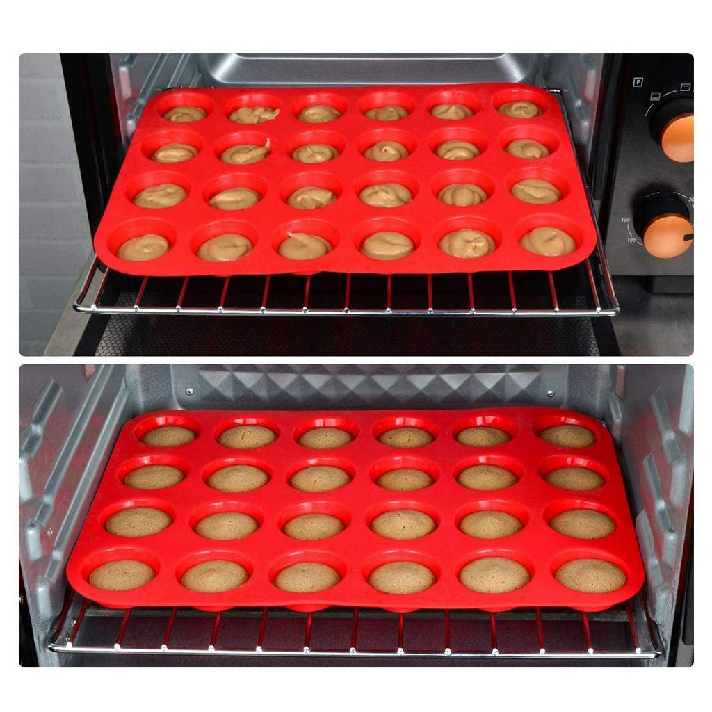 Khuôn Bánh ANAEAT Chất Liệu Silicon Với 24 Mini Ô Dùng Làm Bánh Muffin/Cookies/Cupcake Dịp Giáng Sinh DIY