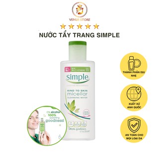 Nước tẩy trang SIMPLE Micellar Cleansing Water làm sạch sâu 200ML làm sạch sâu cho làn da- Venus store