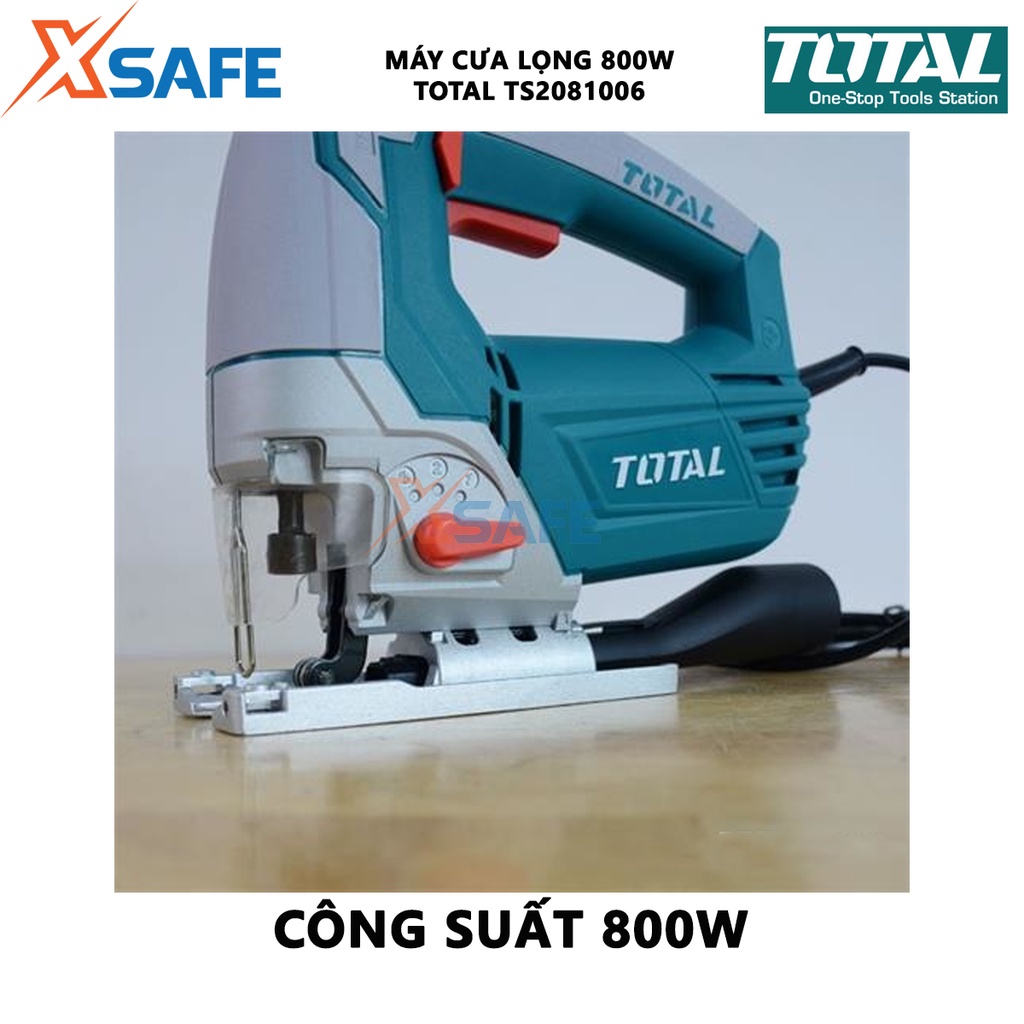 Máy cưa lọng TOTAL TS2081006 | máy cắt lọng cầm tay công suất 800W, tốc độ không tải 800-3000 v/p, dùng để cắt xẻ gỗ