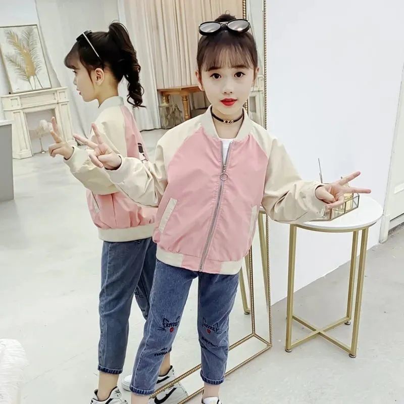 Áo Khoác Bóng Chày Mẫu Mới Năm 2021 Phong Cách Phương Tây Cho Bé Gái