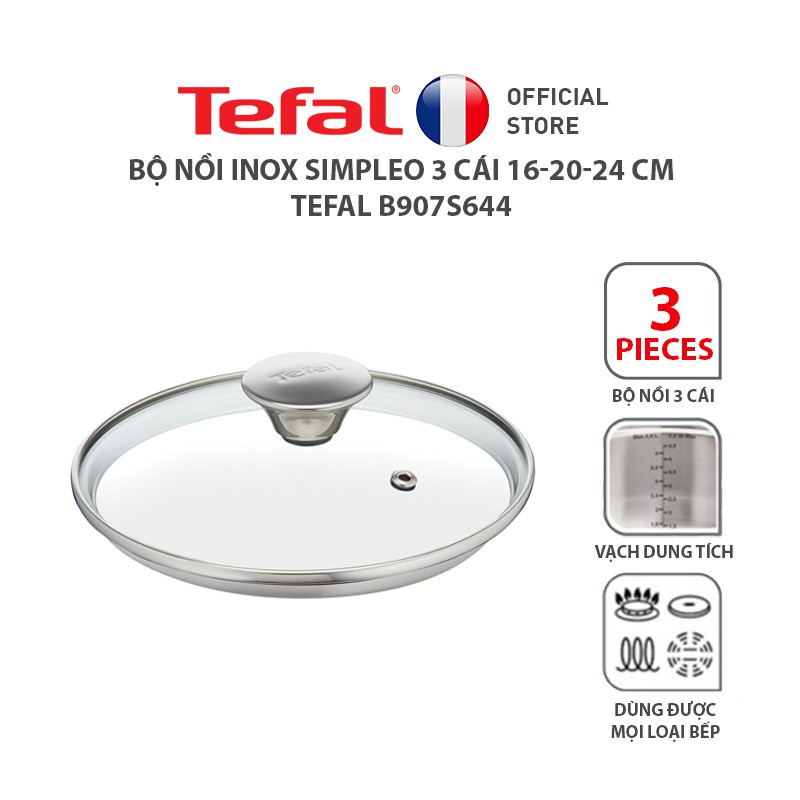 Bộ nồi INOX Tefal Simpleo 3 cái B907S644