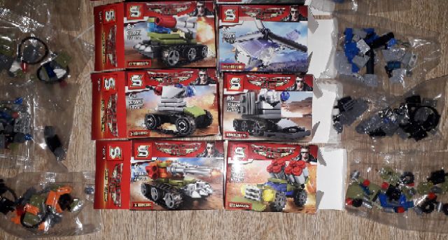 Sét 10 hộp lắp ráp Lego_Báo Động đỏ 1244 có 10 xe và máy bay các loại bằng nhựa ABS