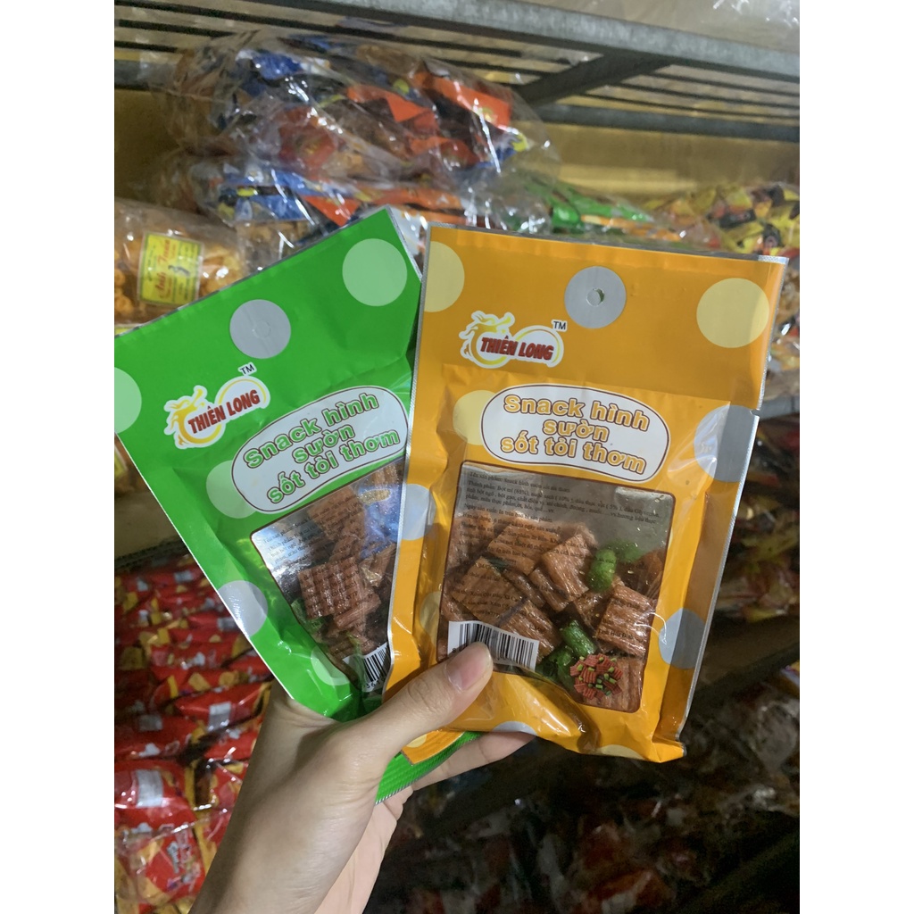 Đồ ăn vặt sườn sốt tỏi thơm dumbum tiểu dần tuổi thơ cổng trường cay Thiên Long S1 Chip snacks